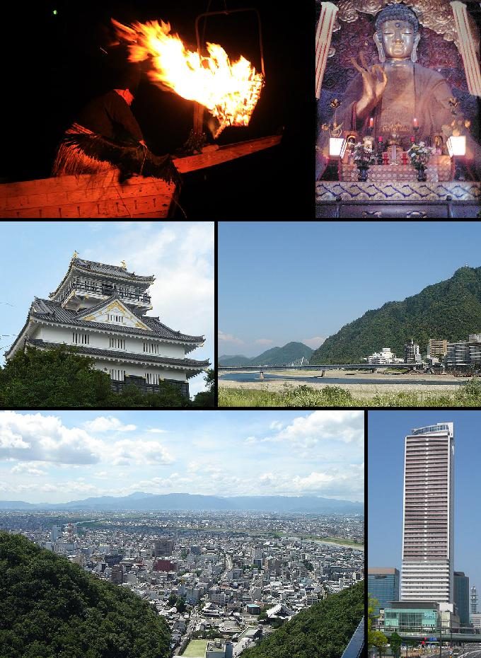 岐阜市の街並みモンタージュ