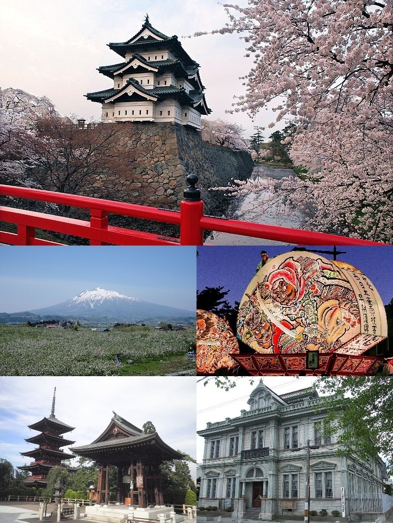 弘前市の街並みモンタージュ