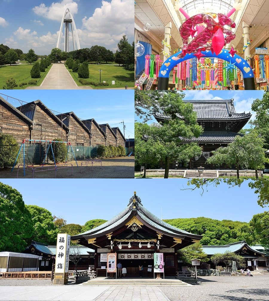 一宮市の街並みモンタージュ