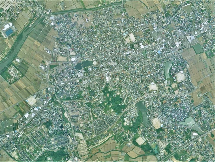 糸島市前原地区の空撮