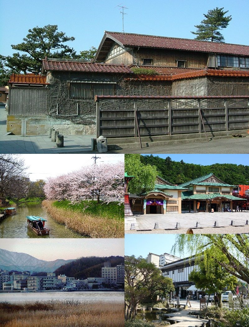 加賀市の街並みモンタージュ