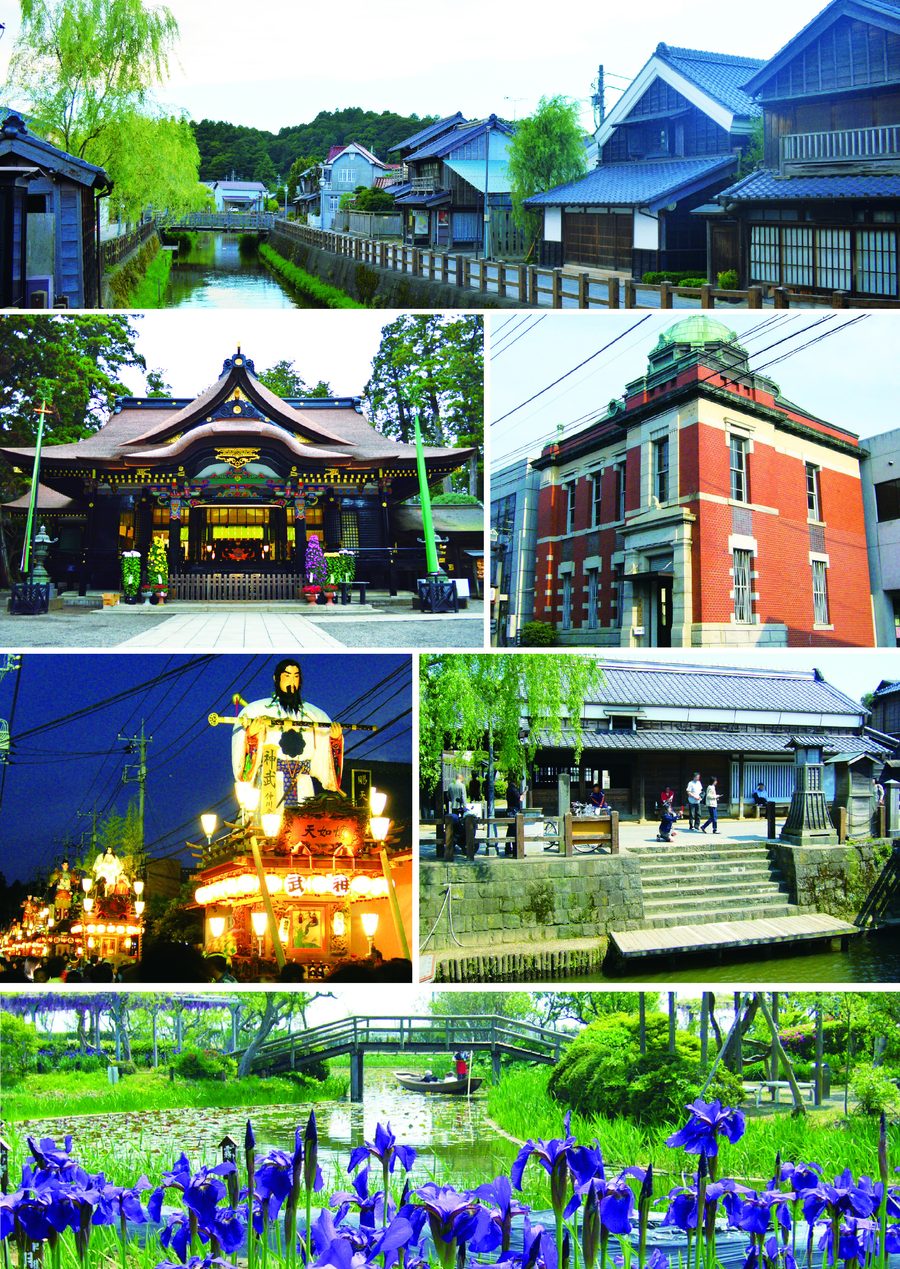 香取市の街並みモンタージュ
