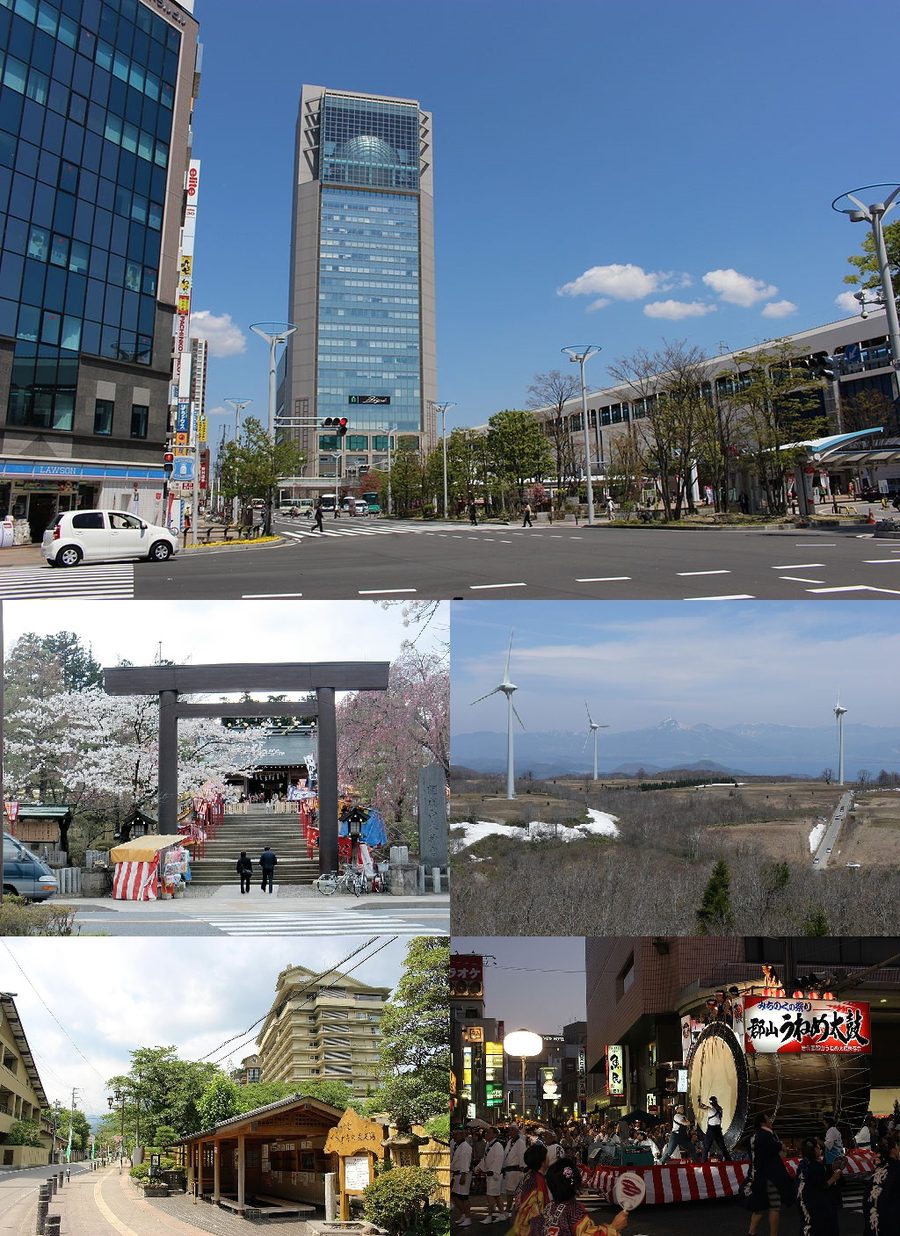郡山市の街並みモンタージュ