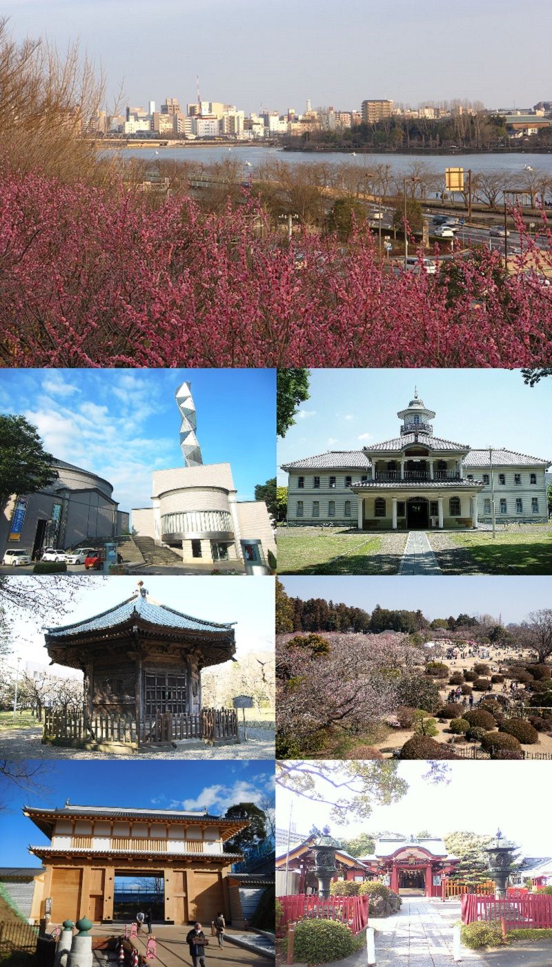 水戸市の街並みモンタージュ