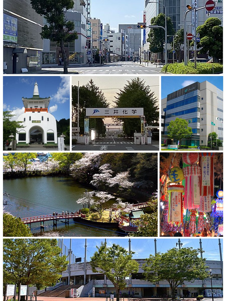 茂原市の街並みモンタージュ