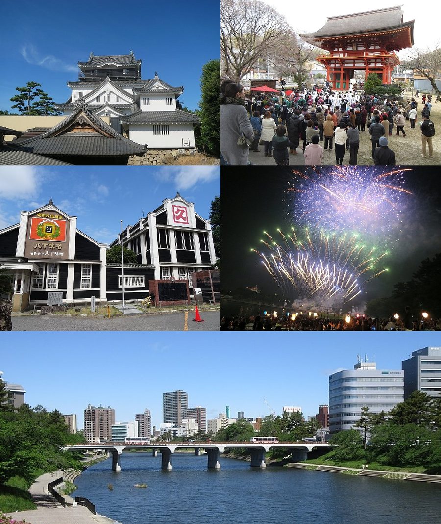 岡崎市の街並みモンタージュ