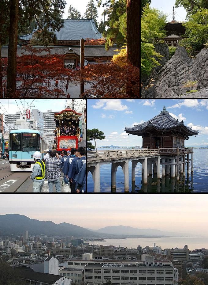 大津市の街並みモンタージュ