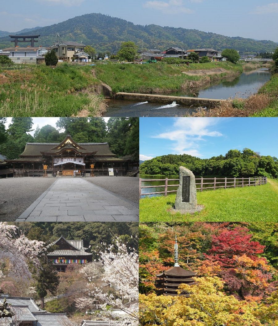 桜井市の街並みモンタージュ
