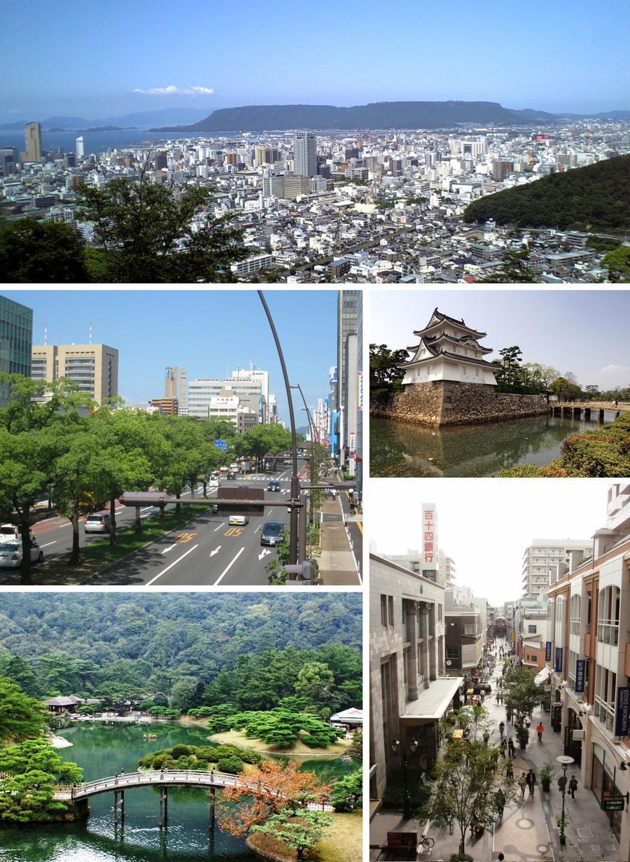 高松市の街並みモンタージュ