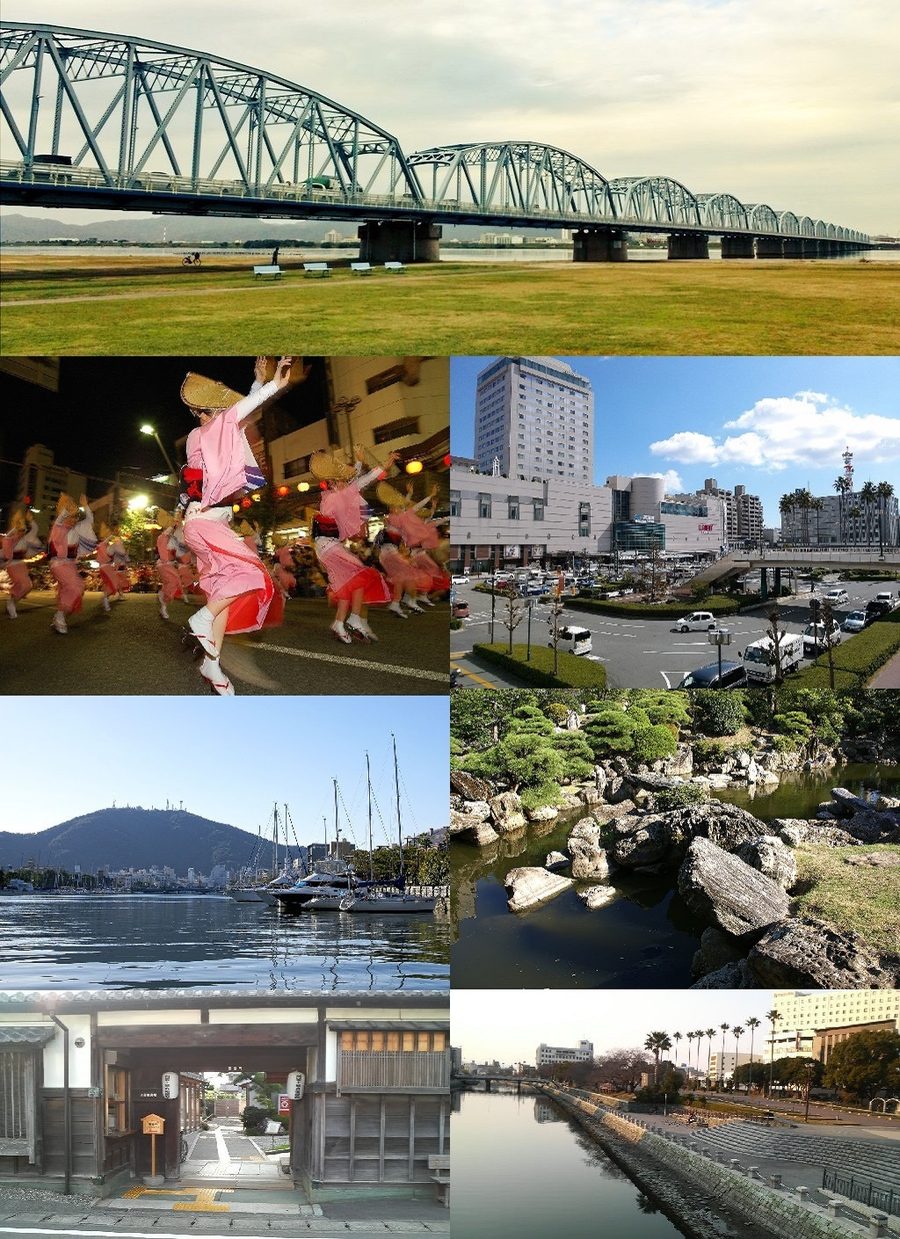 徳島市の街並みモンタージュ