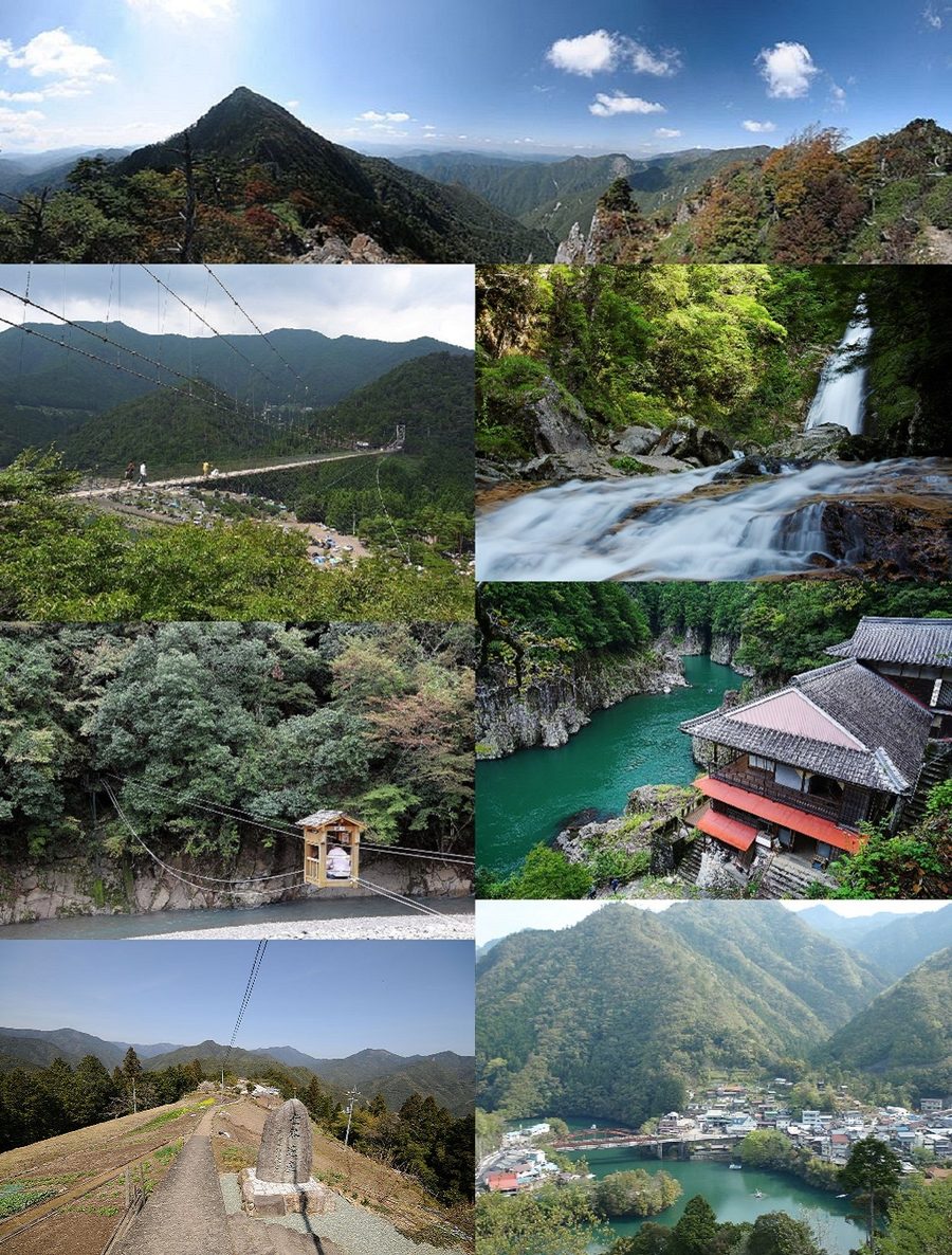 十津川村の街並みモンタージュ