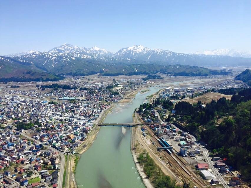 魚沼市小出地区の空撮